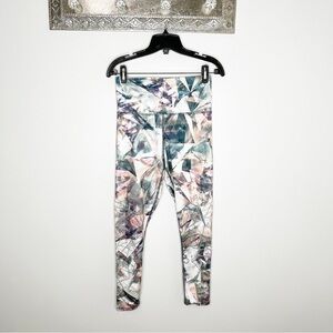 EVCR Green Geometric Pattern Yoga Workout Leggings Size Medium